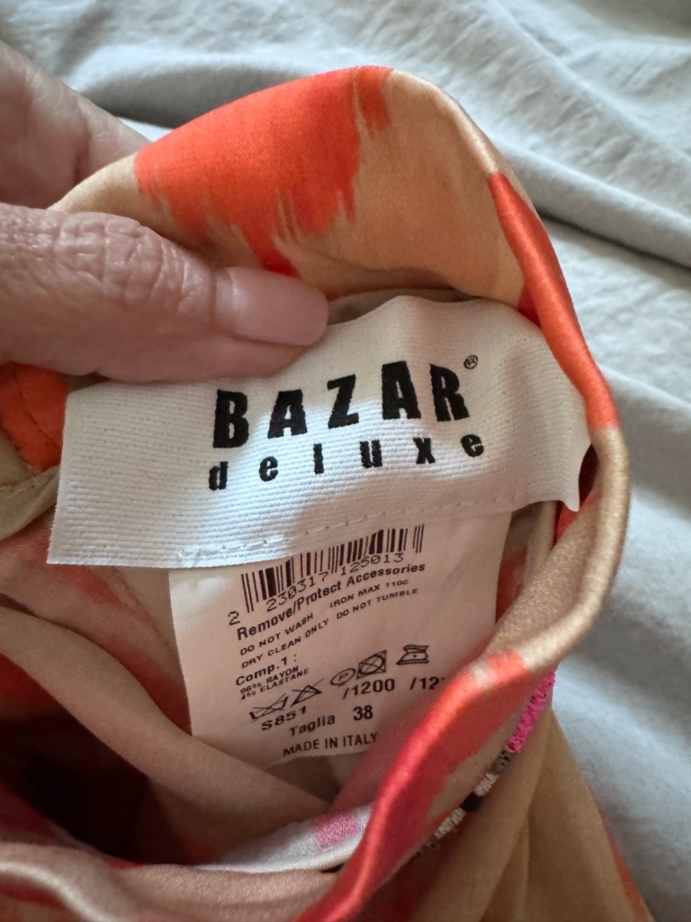 Printed Wide-Leg Trousers in Coral Ikat - Picture 3 of 4